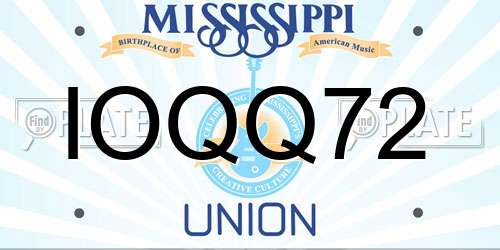 IOQQ72 Mississippi License Plate