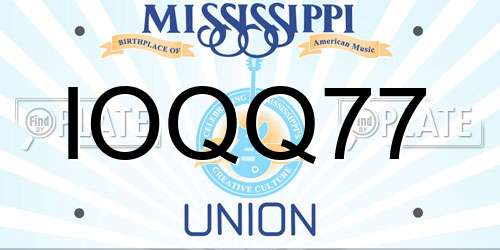IOQQ77 Mississippi License Plate