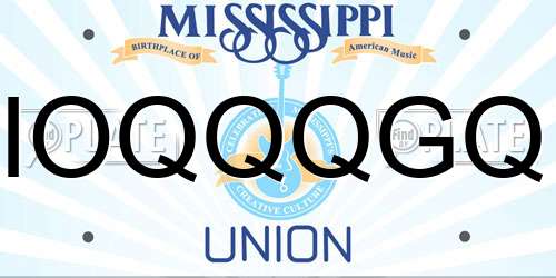 IOQQQGQ Mississippi License Plate