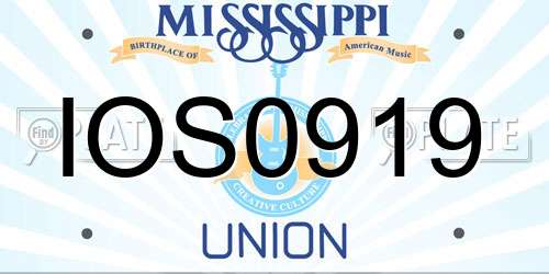 IOS0919 Mississippi License Plate