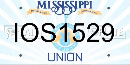 IOS1529 Mississippi License Plate