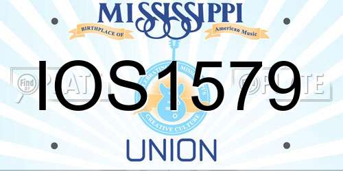 IOS1579 Mississippi License Plate