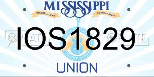 IOS1829 Mississippi License Plate