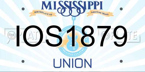 IOS1879 Mississippi License Plate