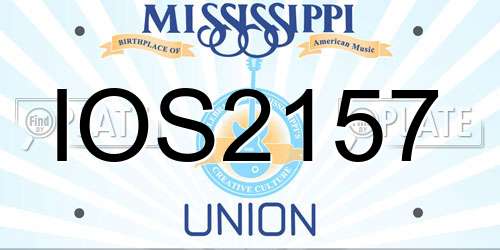 IOS2157 Mississippi License Plate
