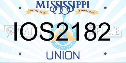 IOS2182 Mississippi License Plate