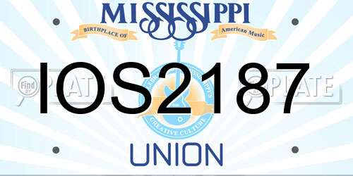 IOS2187 Mississippi License Plate