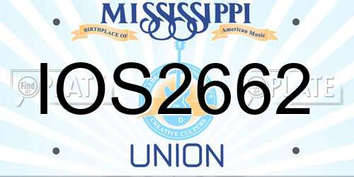 IOS2662 Mississippi License Plate