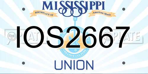IOS2667 Mississippi License Plate