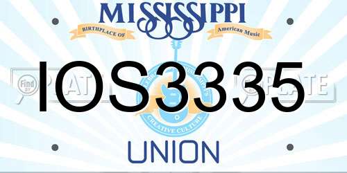 IOS3335 Mississippi License Plate