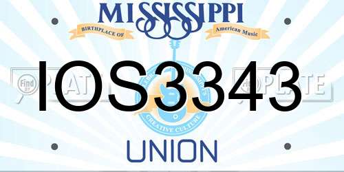 IOS3343 Mississippi License Plate