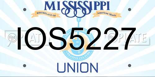 IOS5227 Mississippi License Plate