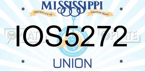 IOS5272 Mississippi License Plate