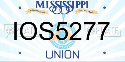IOS5277 Mississippi License Plate