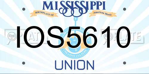 IOS5610 Mississippi License Plate