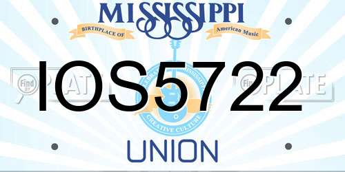 IOS5722 Mississippi License Plate