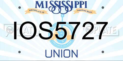 IOS5727 Mississippi License Plate