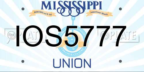 IOS5777 Mississippi License Plate