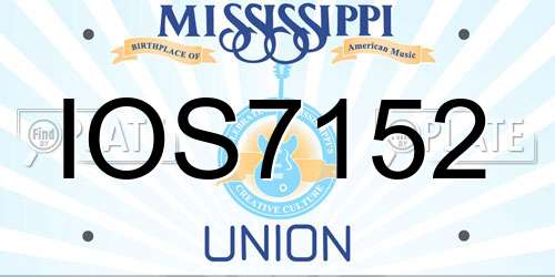 IOS7152 Mississippi License Plate