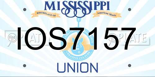IOS7157 Mississippi License Plate
