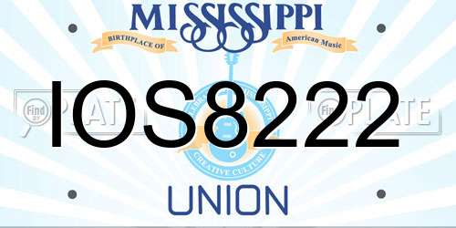 IOS8222 Mississippi License Plate