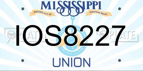 IOS8227 Mississippi License Plate