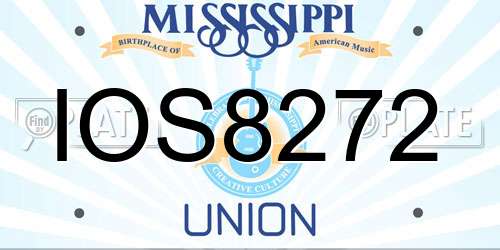 IOS8272 Mississippi License Plate