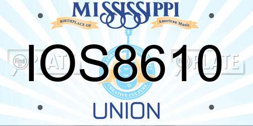IOS8610 Mississippi License Plate