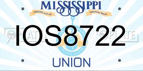 IOS8722 Mississippi License Plate