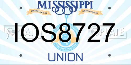 IOS8727 Mississippi License Plate