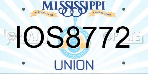 IOS8772 Mississippi License Plate