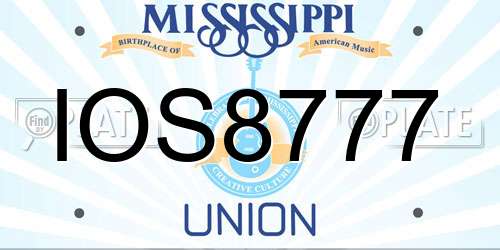IOS8777 Mississippi License Plate