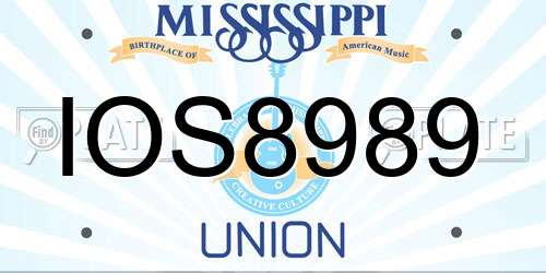 IOS8989 Mississippi License Plate