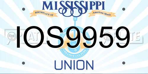 IOS9959 Mississippi License Plate