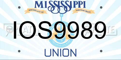 IOS9989 Mississippi License Plate