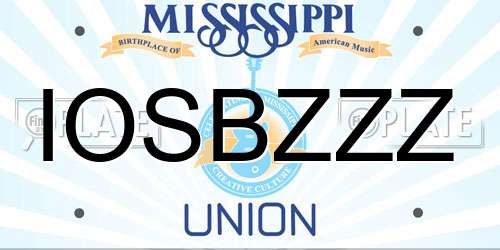 IOSBZZZ Mississippi License Plate