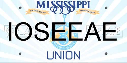 IOSEEAE Mississippi License Plate