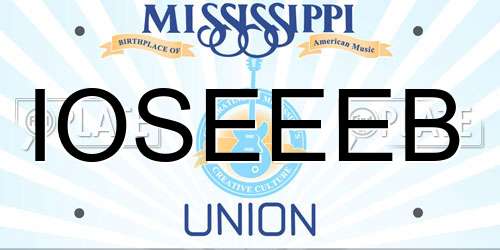 IOSEEEB Mississippi License Plate
