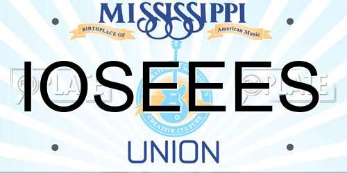 IOSEEES Mississippi License Plate