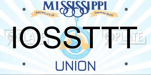 IOSSTTT Mississippi License Plate