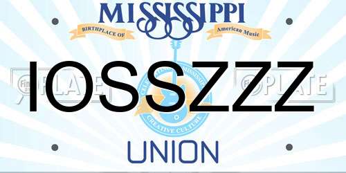 IOSSZZZ Mississippi License Plate