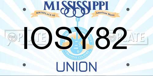 IOSY82 Mississippi License Plate