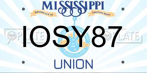 IOSY87 Mississippi License Plate