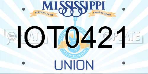 IOT0421 Mississippi License Plate