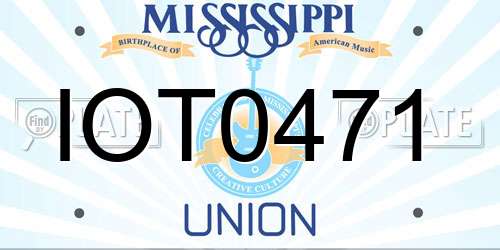 IOT0471 Mississippi License Plate