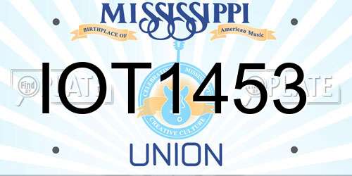 IOT1453 Mississippi License Plate