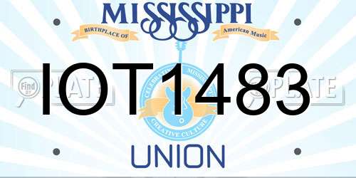 IOT1483 Mississippi License Plate