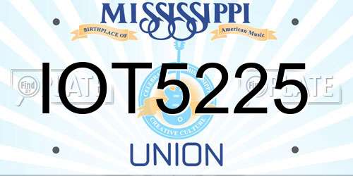 IOT5225 Mississippi License Plate
