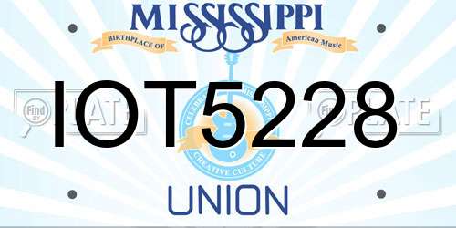 IOT5228 Mississippi License Plate