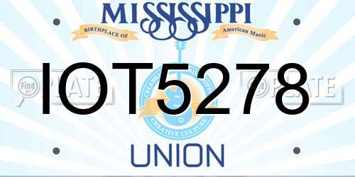IOT5278 Mississippi License Plate